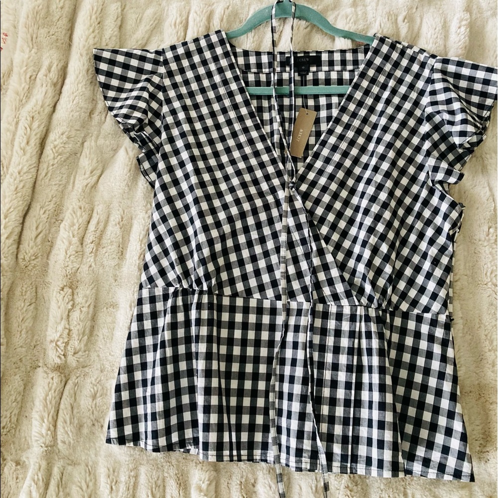 J CREW NWT Gingham shirt / blouse.
